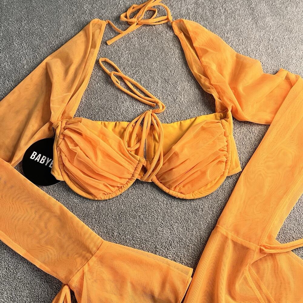 BabyBoo Fashion Priscilla Top- Tangerine Size M NWT Long Sleeve B201 - Picture 2 of 8